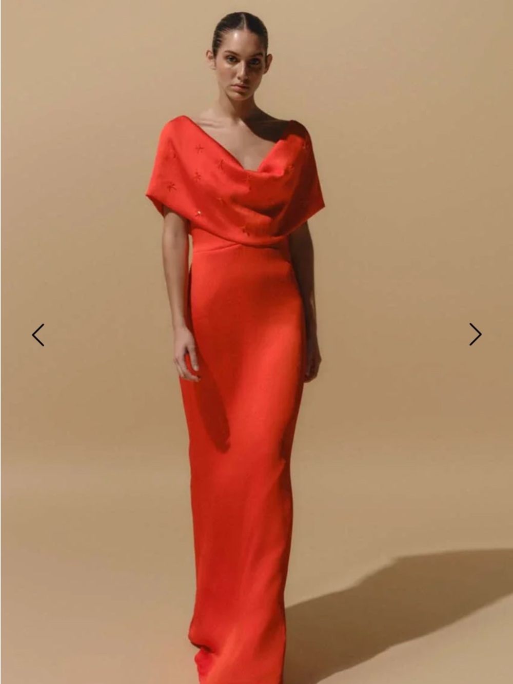 Baobab Collection Red Satin Draped Wedding Dress
